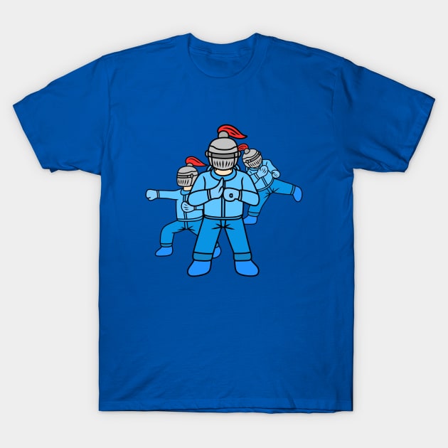 Cartoon Knight Martial Arts T-Shirt by Andrew Hau